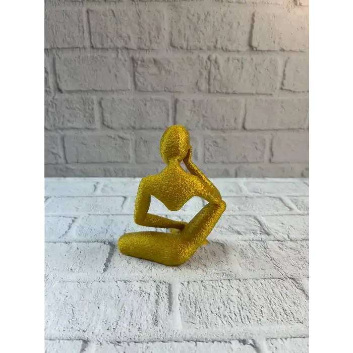 Minimal Sarı İnsan Figürü Biblo Ev ve Ofis Dekoru