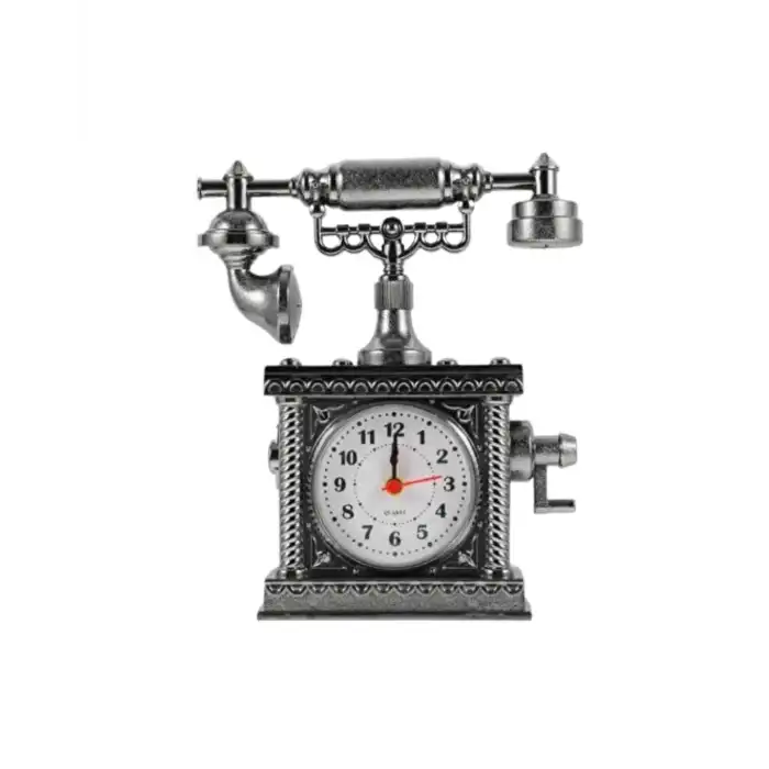 N8808B TELEFON ŞEKLİNDE ÇALAR SAAT GÜMÜŞ