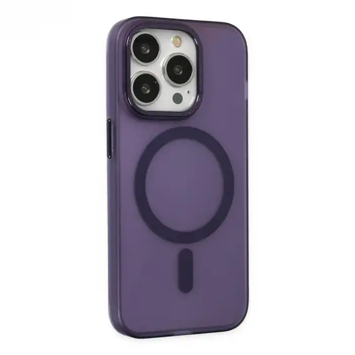 Newface Apple İphone 14 Pro Kılıf Lodos Magneticsafe Mat Kapak - Mor