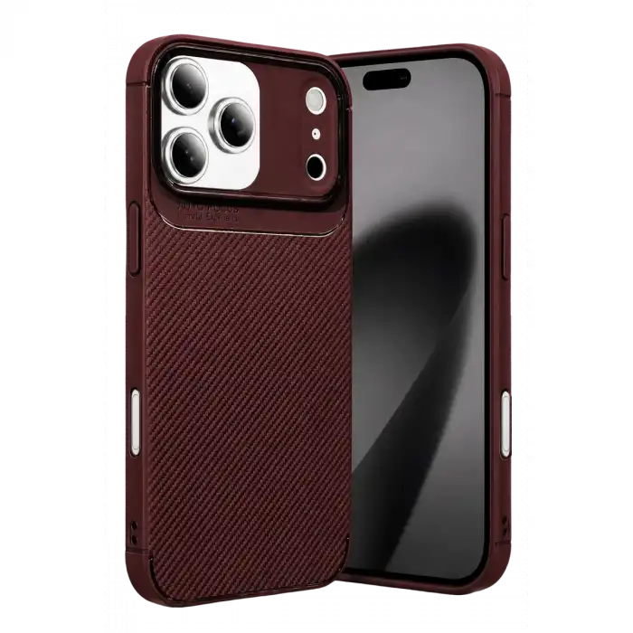 Newface Apple İphone 17 Pro Auto Focus Karbon Kapak - Bordo