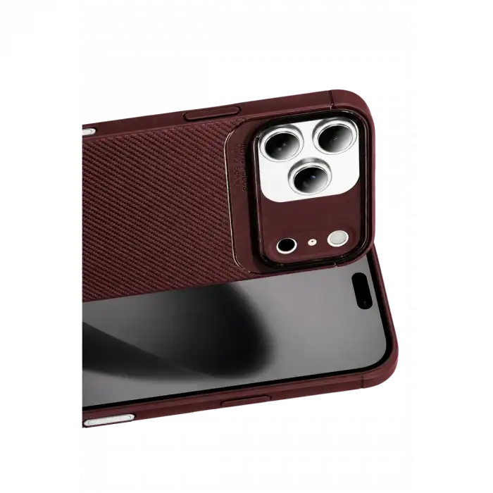 Newface Apple İphone 17 Pro Auto Focus Karbon Kapak - Bordo
