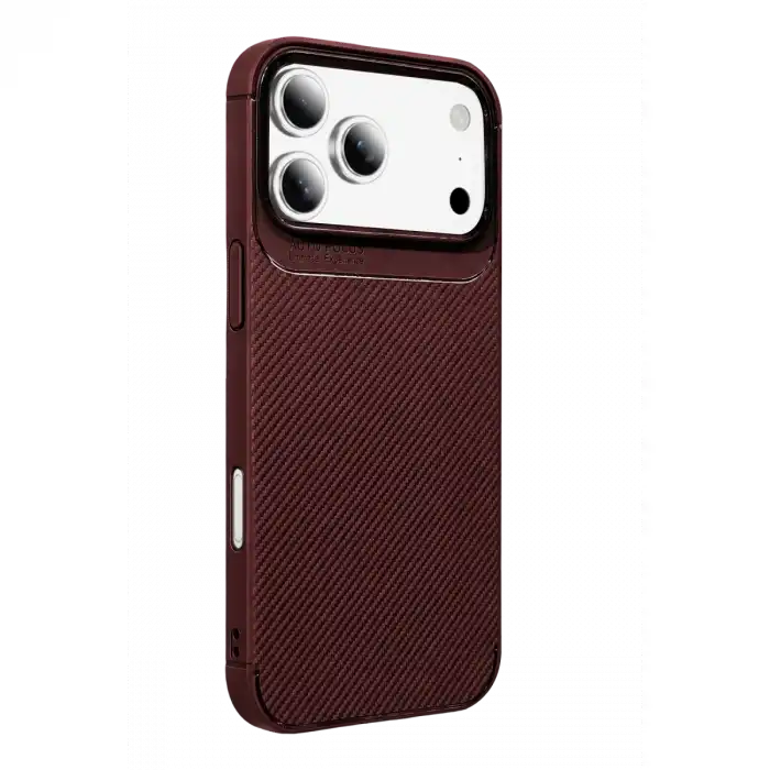Newface Apple İphone 18 Pro Auto Focus Karbon Kapak - Bordo