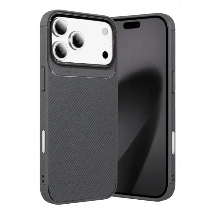Newface Apple İphone 18 Pro Auto Focus Karbon Kapak - Gri