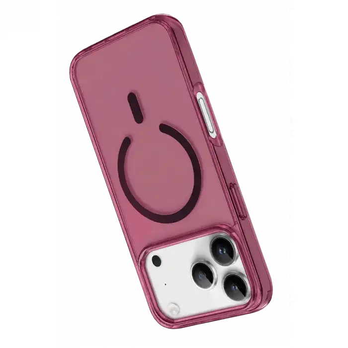 Newface Apple İphone 18 Pro Max Pc Real Magsafe Kapak - Bordo