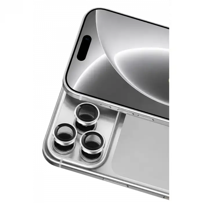 Newface Apple İphone 18 Pro Raze Metal Kamera Lens - Gümüş
