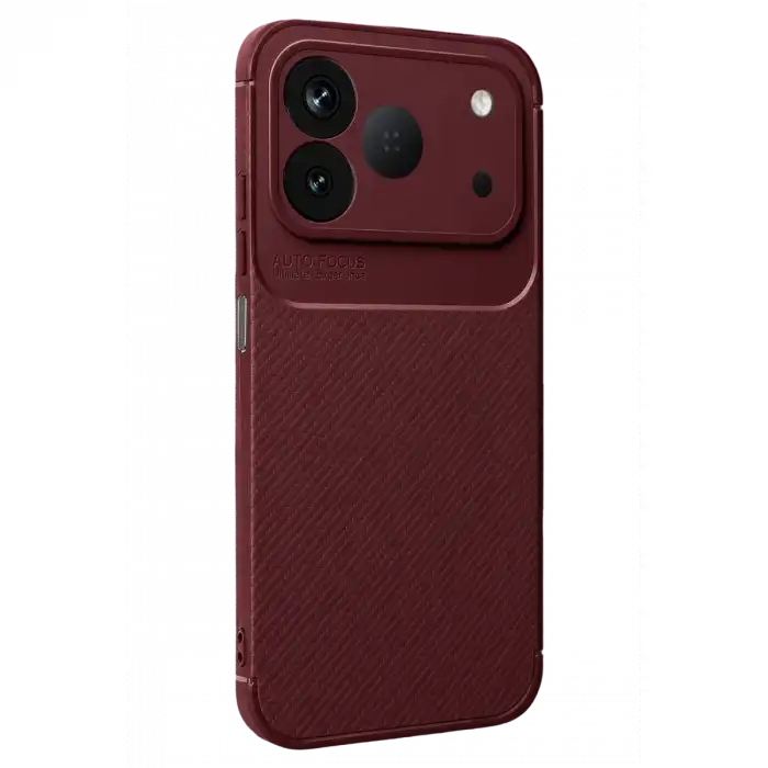 Newface Tecno Spark 50 4g Auto Focus Karbon Kapak - Bordo