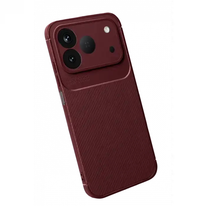 Newface Tecno Spark 50 4g Auto Focus Karbon Kapak - Bordo