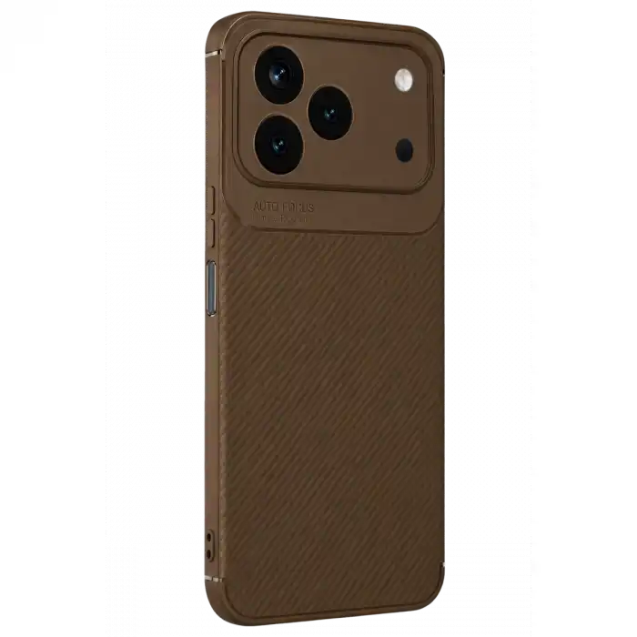 Newface Tecno Spark 50 4g Auto Focus Karbon Kapak - Kahverengi
