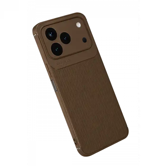 Newface Tecno Spark 50 4g Auto Focus Karbon Kapak - Kahverengi