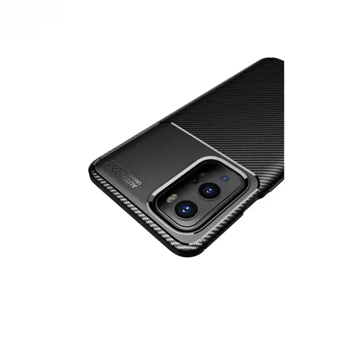 One Plus 9 Pro Kılıf Auto Focus Karbon Kapak - Siyah