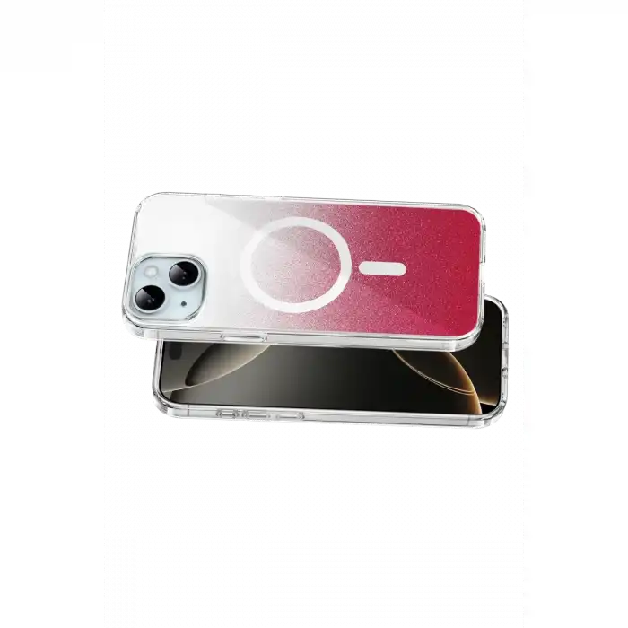Onegif Apple İphone 15 Sora Simli Magsafe Kapak - Kırmızı