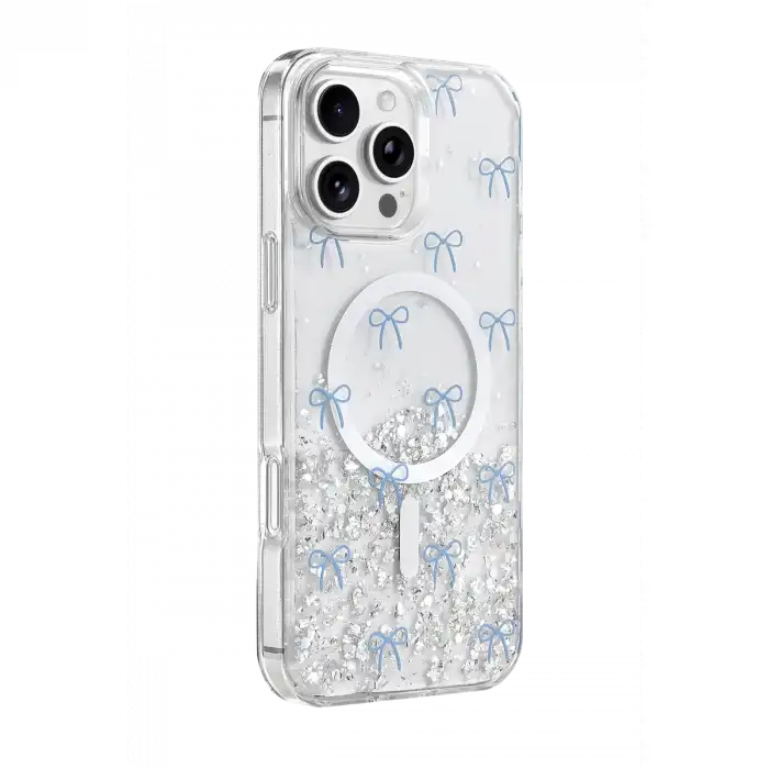 Onegif Apple İphone 16 Pro Max Misk Simli Magsafe Kapak - Desen 3
