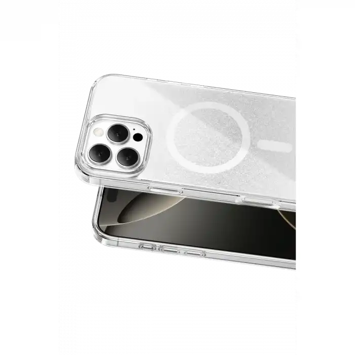 Onegif Apple İphone 16 Pro Max Sora Simli Magsafe Kapak - Beyaz