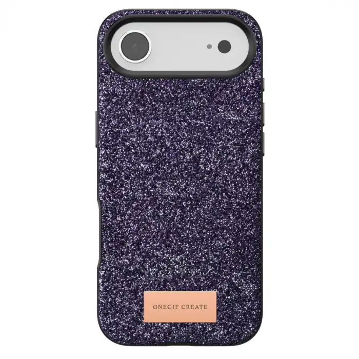 Onegif Apple İphone 17 Air Bright Simli Kapak - Derin Mor