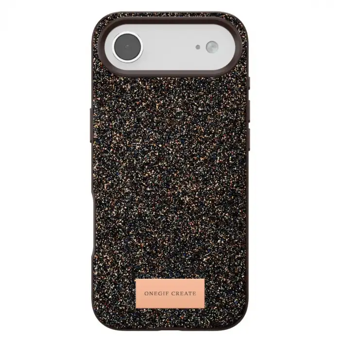 Onegif Apple İphone 17 Air Bright Simli Kapak - Gold