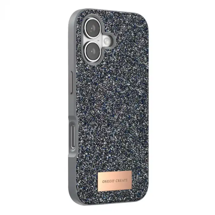 Onegif Apple İphone 17 Bright Simli Kapak - Gümüş