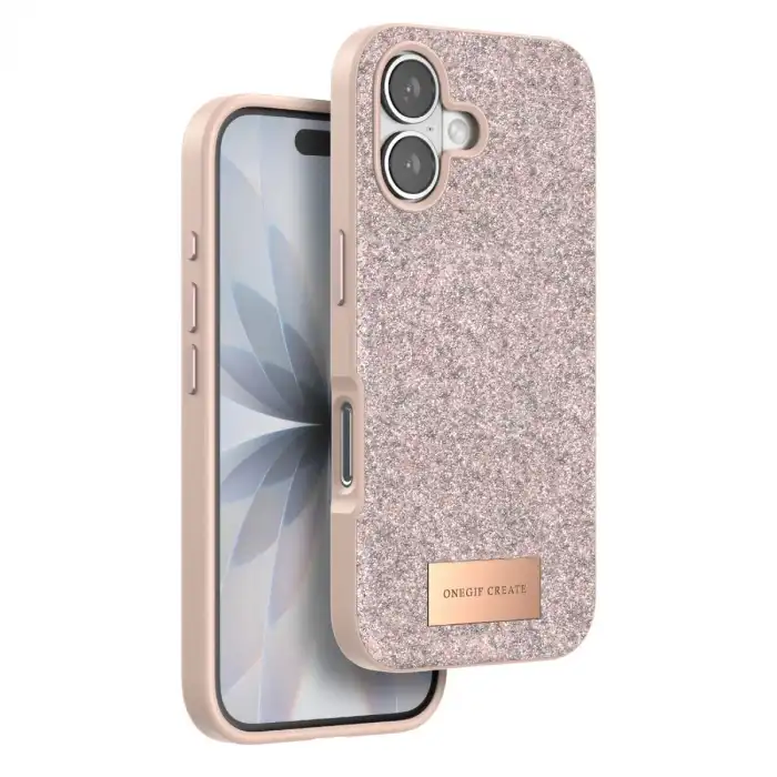 Onegif Apple İphone 17 Bright Simli Kapak - Pembe