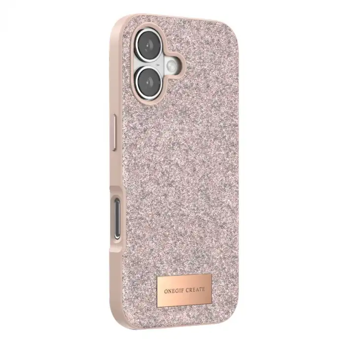 Onegif Apple İphone 17 Bright Simli Kapak - Pembe