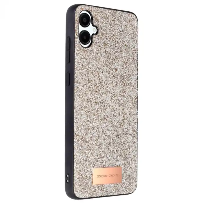 Onegif Samsung Galaxy A06 Bright Simli Kapak - Gold