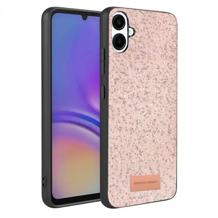 Onegif Samsung Galaxy A07 4g Bright Simli Kapak - Pembe