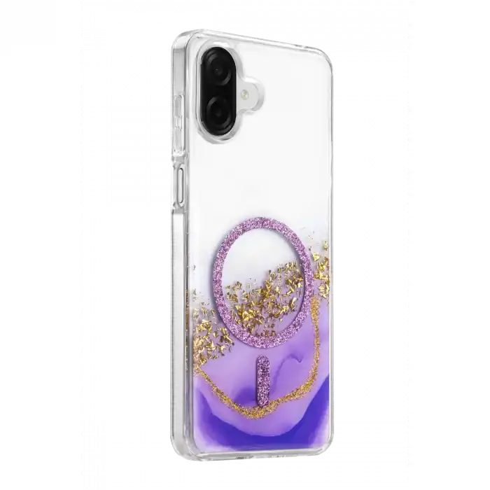 Onegif Samsung Galaxy A07 4g Lotus Simli Magsafe Kapak - Mor