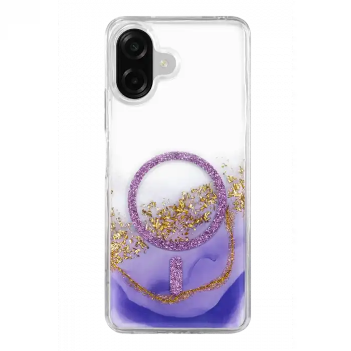 Onegif Samsung Galaxy A07 4g Lotus Simli Magsafe Kapak - Mor