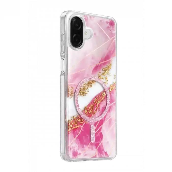 Onegif Samsung Galaxy A07 4g Lotus Simli Magsafe Kapak - Pembe