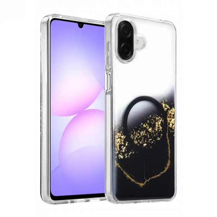 Onegif Samsung Galaxy A07 4g Lotus Simli Magsafe Kapak - Siyah