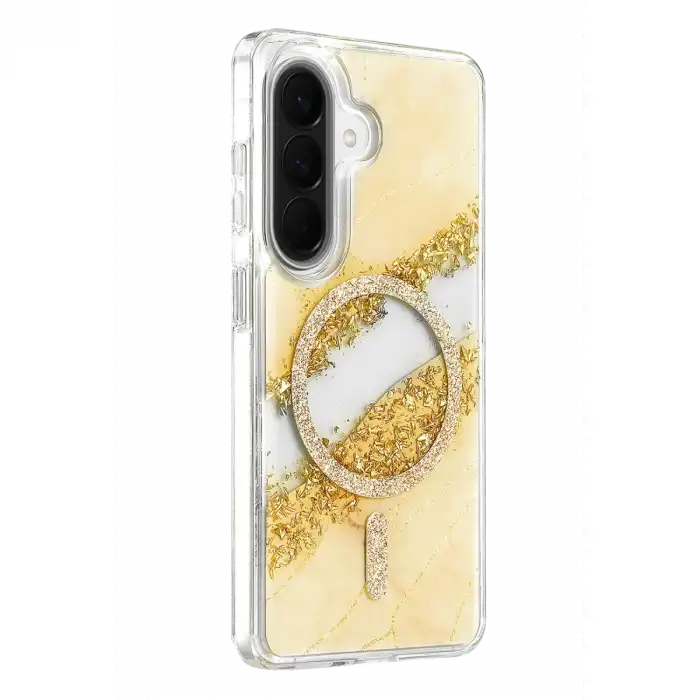 Onegif Samsung Galaxy A37 5g Lotus Simli Magsafe Kapak - Gümüş