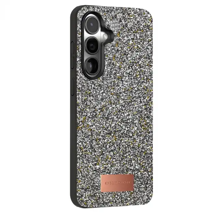 Onegif Samsung Galaxy S25 Bright Simli Kapak - Gold