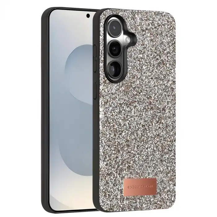 Onegif Samsung Galaxy S25 Plus Bright Simli Kapak - Gümüş