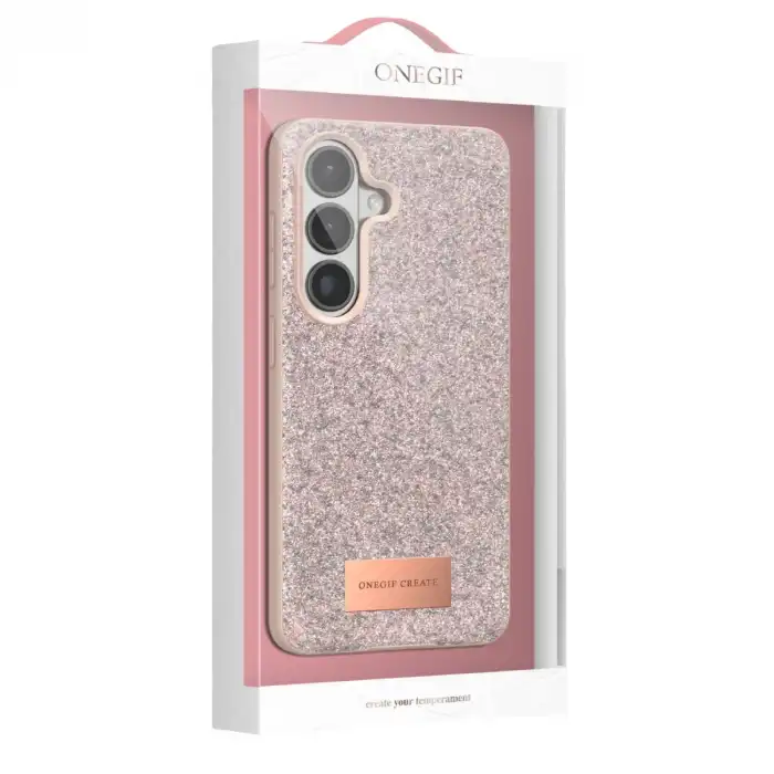 Onegif Samsung Galaxy S26 Bright Simli Kapak - Pembe