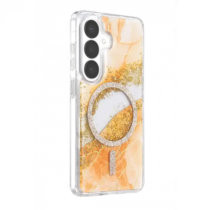 Onegif Samsung Galaxy S26 Lotus Simli Magsafe Kapak - Turuncu