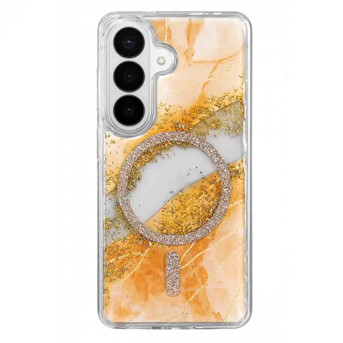 Onegif Samsung Galaxy S26 Lotus Simli Magsafe Kapak - Turuncu