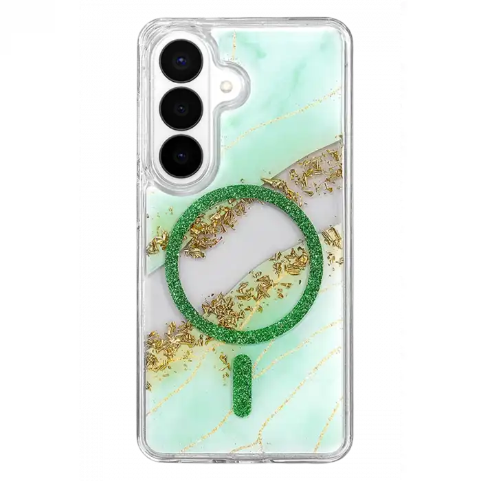 Onegif Samsung Galaxy S26 Lotus Simli Magsafe Kapak - Yeşil