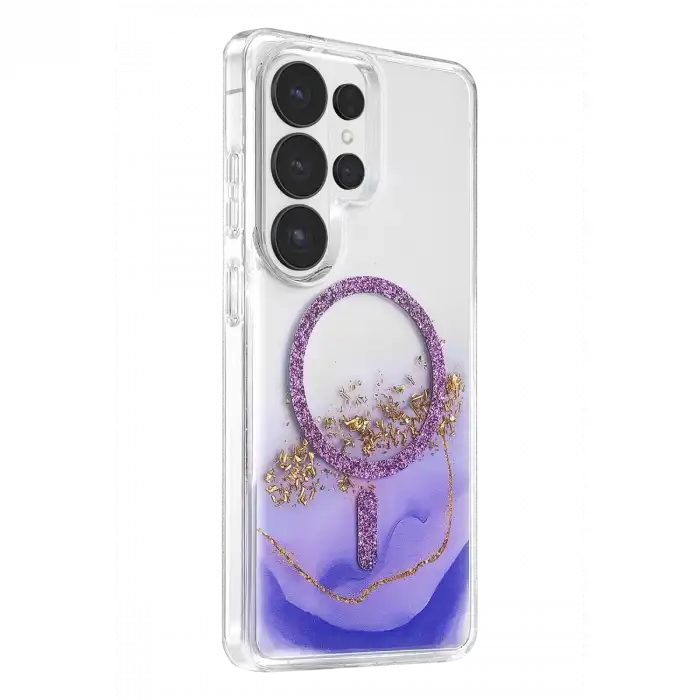 Onegif Samsung Galaxy S26 Ultra Lotus Simli Magsafe Kapak - Mor