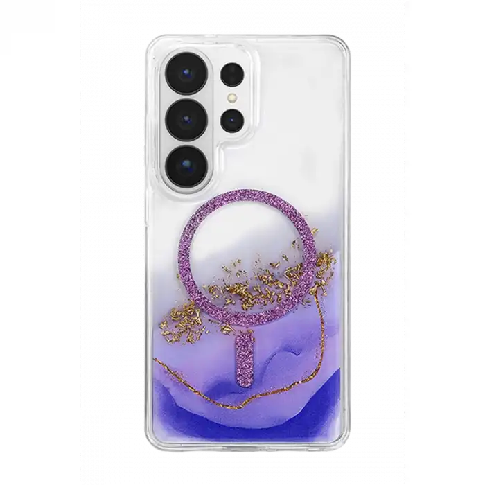Onegif Samsung Galaxy S26 Ultra Lotus Simli Magsafe Kapak - Mor