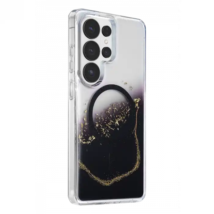 Onegif Samsung Galaxy S26 Ultra Lotus Simli Magsafe Kapak - Siyah