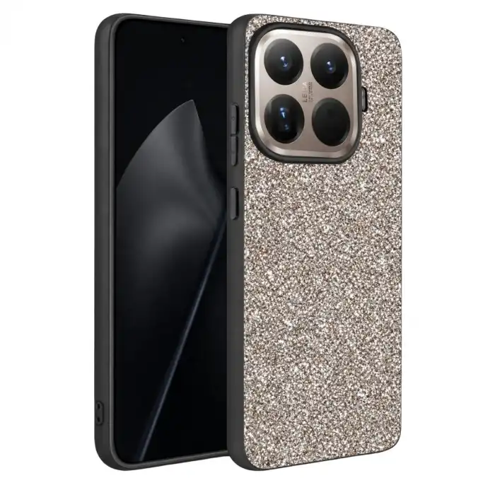 Onegif Xiaomi Mi 15t Pro Bright Simli Kapak - Gümüş