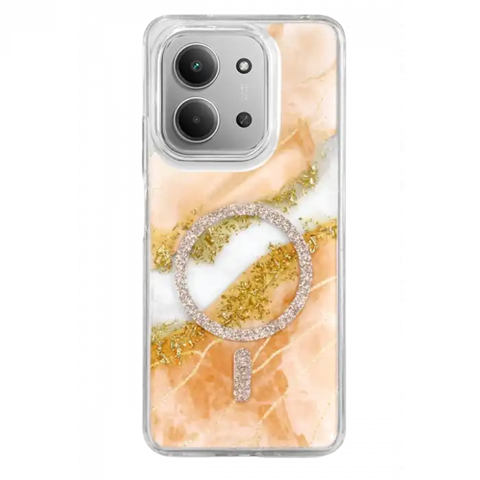 Onegif Xiaomi Redmi 15c 4g Lotus Simli Magsafe Kapak - Turuncu