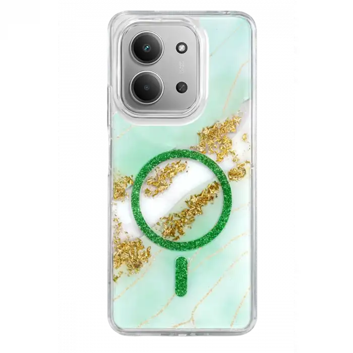 Onegif Xiaomi Redmi 15c 4g Lotus Simli Magsafe Kapak - Yeşil