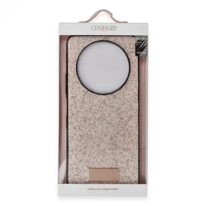 Onegif Xiaomi Redmi A3 4g Bright Simli Kapak - Gold