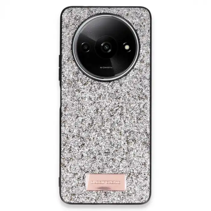 Onegif Xiaomi Redmi A3 4g Bright Simli Kapak - Gümüş