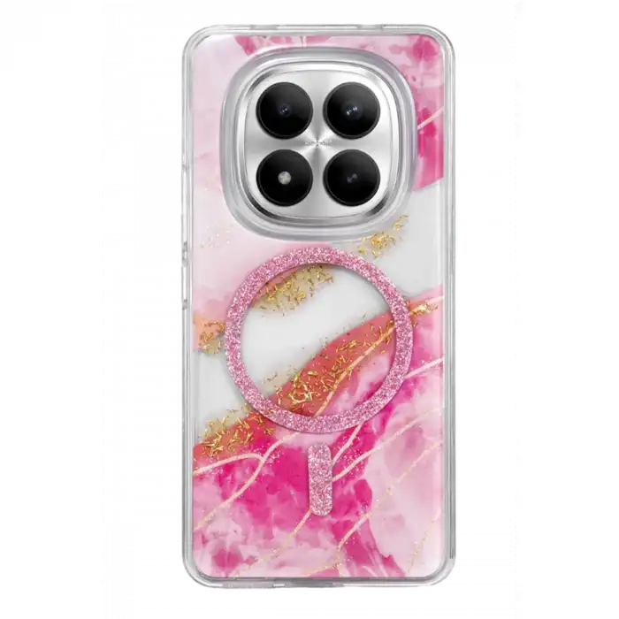Onegif Xiaomi Redmi Note 15 4g Lotus Simli Magsafe Kapak - Pembe