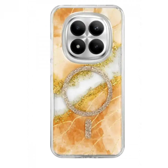 Onegif Xiaomi Redmi Note 15 Pro 5g Lotus Simli Magsafe Kapak - Turuncu