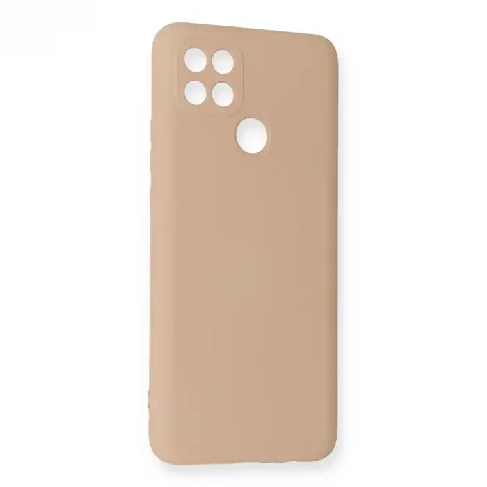 Oppo A15 Kılıf Nano İçi Kadife Silikon - Pudra