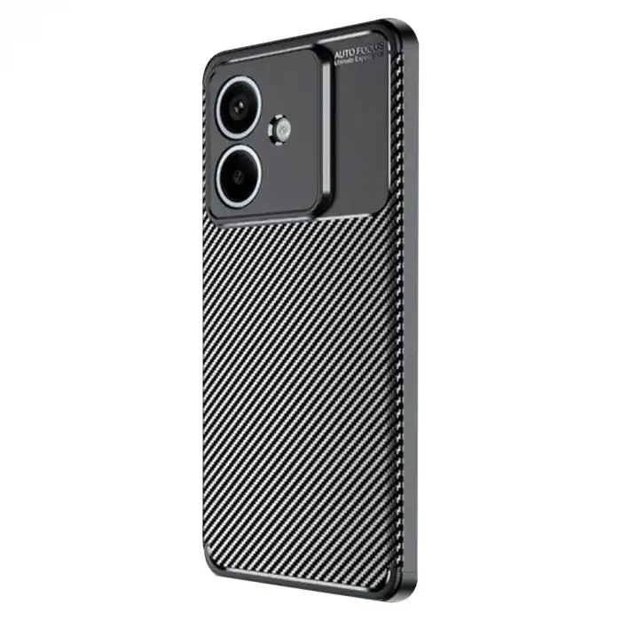 Oppo A3 Kılıf Auto Focus Karbon Kapak - Siyah
