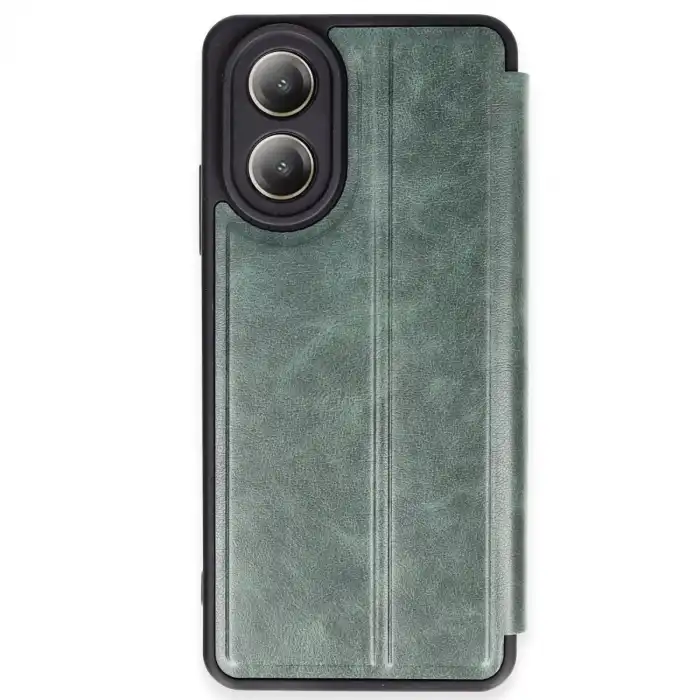 Oppo A38 Kılıf Flip Cover - Koyu Yeşil