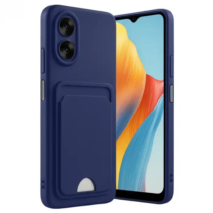 Oppo A38 Kılıf Kelvin Kartvizitli Silikon - Lacivert