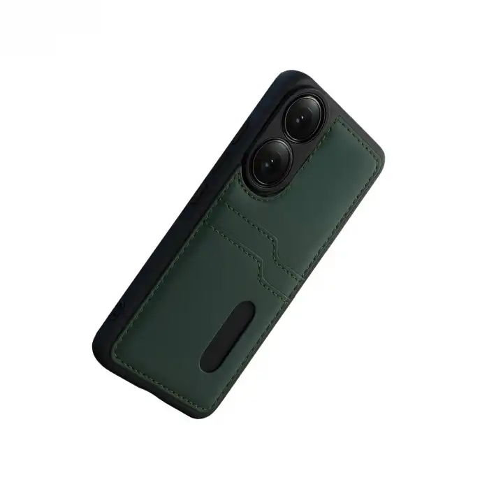 Oppo A38 Sara Kartvizitli Deri Kılıf - Yeşil